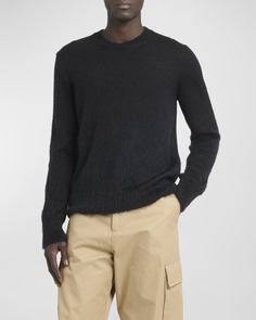Мужской свитер с круглым вырезом из мохера стреловидной вязки Off-White