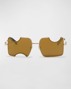 Квадратные металлические солнцезащитные очки Salvador с геометрическим рисунком Off-White