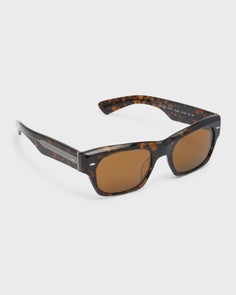 Мужские прямоугольные солнцезащитные очки Kasdan из ацетата и кристаллов Oliver Peoples