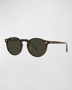 Мужские круглые поляризованные солнцезащитные очки Keyhole-Bridge Oliver Peoples