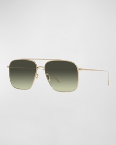 Солнцезащитные очки-авиаторы Dresner Gradient из титана и кристаллов Oliver Peoples