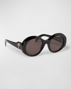 Овальные солнцезащитные очки Doyle из ацетата Palm Angels