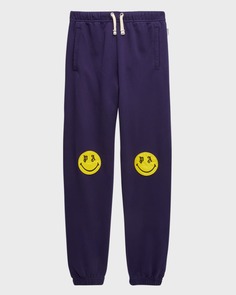 Спортивные штаны с логотипом Happy Face для мальчиков, размеры 4–12 Palm Angels
