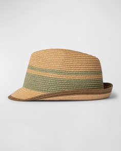 Мужская соломенная шляпа Fedora в полоску Paul Smith