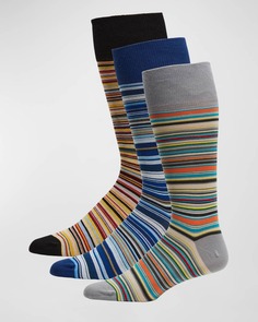 Набор из 3 мужских носков с круглым вырезом в разноцветную полоску Paul Smith