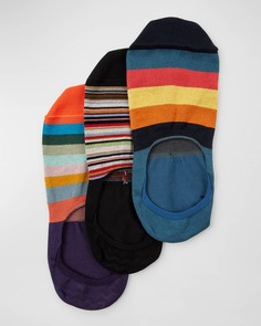 Комплект из 3 мужских носков-невидимок с вставками на пятке Paul Smith