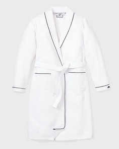 Однотонный халат с контрастной окантовкой, размеры 2–14 Petite Plume
