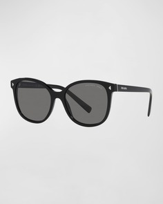 Солнцезащитные очки PR 22ZS квадратной формы из ацетата с логотипом Prada