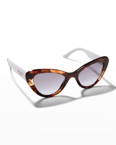 Двухцветные солнцезащитные очки «кошачий глаз» из ацетата Prada