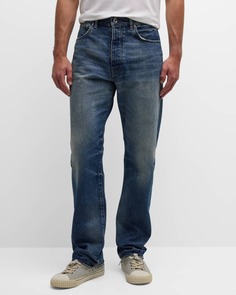 Мужские прямые джинсы с эффектом потертости PURPLE