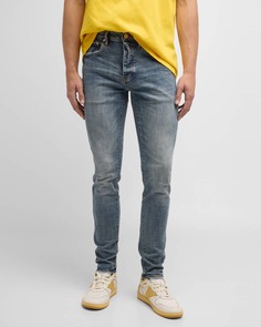 Мужские винтажные тонированные джинсы скинни PURPLE