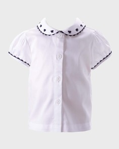 Блуза для девочки с ручной вышивкой и бантом, размер 6M-24M Rachel Riley