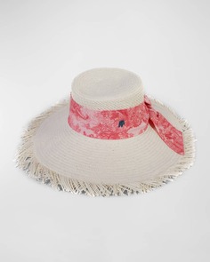 Шляпа Raw с широкими полями и шарфом Toile Raffaello Bettini