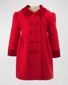 Двубортное бархатное пальто для девочки, размеры 2–10 Rachel Riley