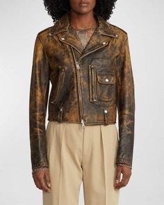 Байкерская куртка Dwight из выстиранной кожи Ralph Lauren Collection