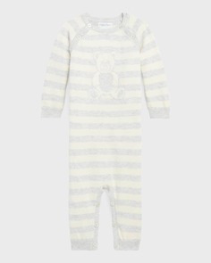 Полосатый комбинезон с медведем для мальчика, размер 3–12 мес. Ralph Lauren Childrenswear