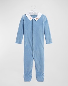 Хлопковый велюровый цельный комбинезон для мальчика, размер 3–9 мес. Ralph Lauren Childrenswear