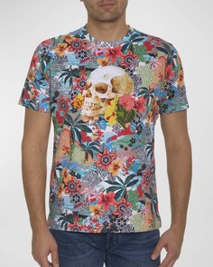 Мужская футболка с рисунком тропического черепа Robert Graham