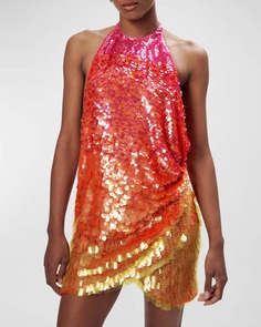 Мини-платье Jo с блестками и омбре с открытой спиной и бретелькой через шею Ronny Kobo