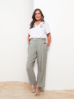 Прямые женские брюки стандартного кроя с эластичной резинкой на талии LCW Grace