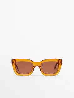 Квадратные солнцезащитные очки миди Massimo Dutti, оранжевый