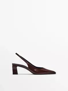Босоножки на каблуке Massimo Dutti, коричневый