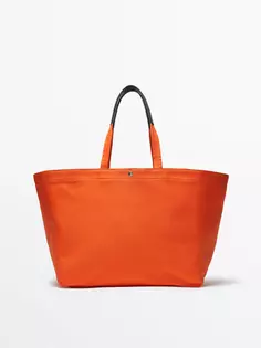Макси-сумка для покупок из канваса Massimo Dutti