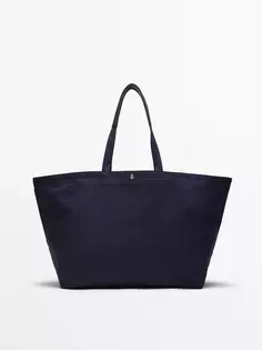 Макси-сумка для покупок из канваса Massimo Dutti, синий