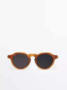 Овальные солнцезащитные очки Massimo Dutti, коричневый