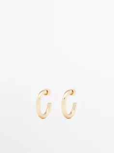 Позолоченные серьги-кольца среднего размера Massimo Dutti, золотой