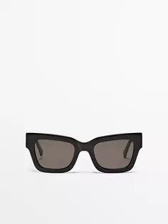 Солнцезащитные очки в d-образной оправе Massimo Dutti, черный