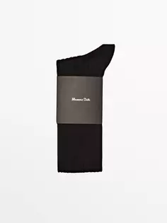 Носки из простой шотландской пряжи Massimo Dutti, черный