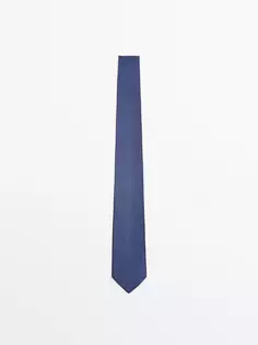 Галстук из 100% шелка Massimo Dutti, синий