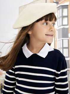 Трикотажный свитер для девочек в полоску с круглым вырезом и длинными рукавами Southblue