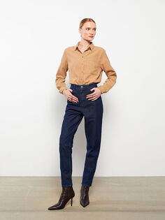 Прямые женские джинсы Mom Fit с высокой талией LCW Eco
