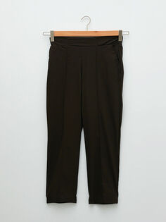 Женские брюки из габардина с эластичной резинкой на талии и прямыми карманами LCW Grace