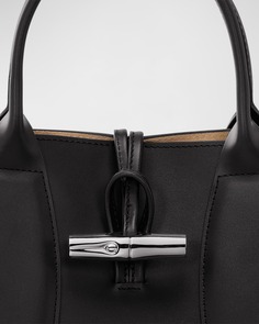 Кожаная большая сумка Roseau среднего размера Longchamp