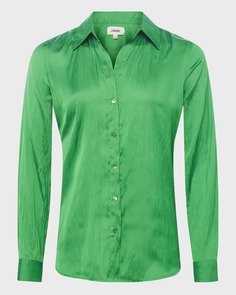 Атласная блузка из мятой ткани Nina L&apos;Agence Lagence