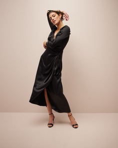 Шелковое платье макси с запахом Kadi L&apos;Agence L'agence