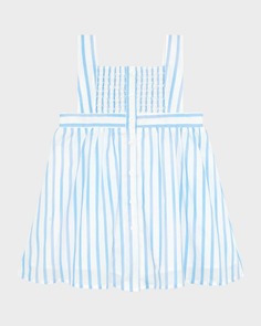 Полосатое присборенное платье для девочки, размер 2T-12 minnow