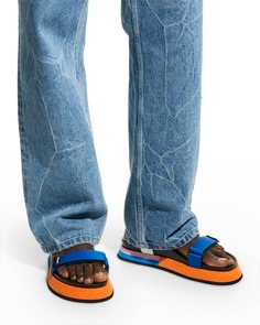 Мужские сандалии с цветными блоками и ремешком Moschino