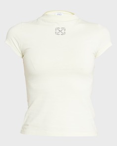Облегающая футболка с вышивкой Mini Arrow Off-White