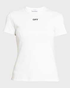 Базовая футболка в рубчик с логотипом Stamp Off-White
