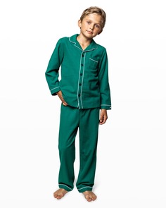 Детский фланелевый пижамный комплект из 2 предметов цвета Forest Green, размер 6M-14 Petite Plume