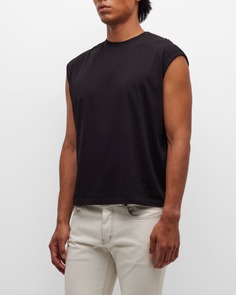 Мужская хлопковая футболка без рукавов Saint Laurent