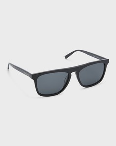 Мужские тонкие солнцезащитные очки-авиаторы из ацетата с логотипом Saint Laurent