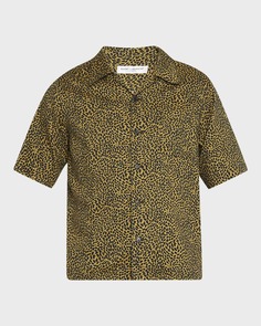 Мужская спортивная рубашка с леопардовым принтом Saint Laurent