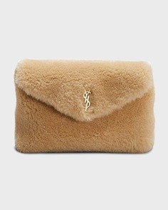 Маленькая сумка-клатч Puffer YSL из овечьей шерсти Saint Laurent