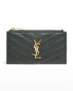 Бумажник Zip Fragments YSL Monogram Pouch Card Case Saint Laurent