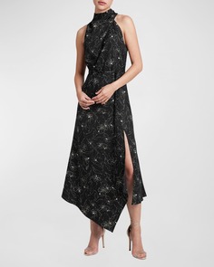 Платье миди Blake с цветочным принтом и воротником-стойкой Santorelli